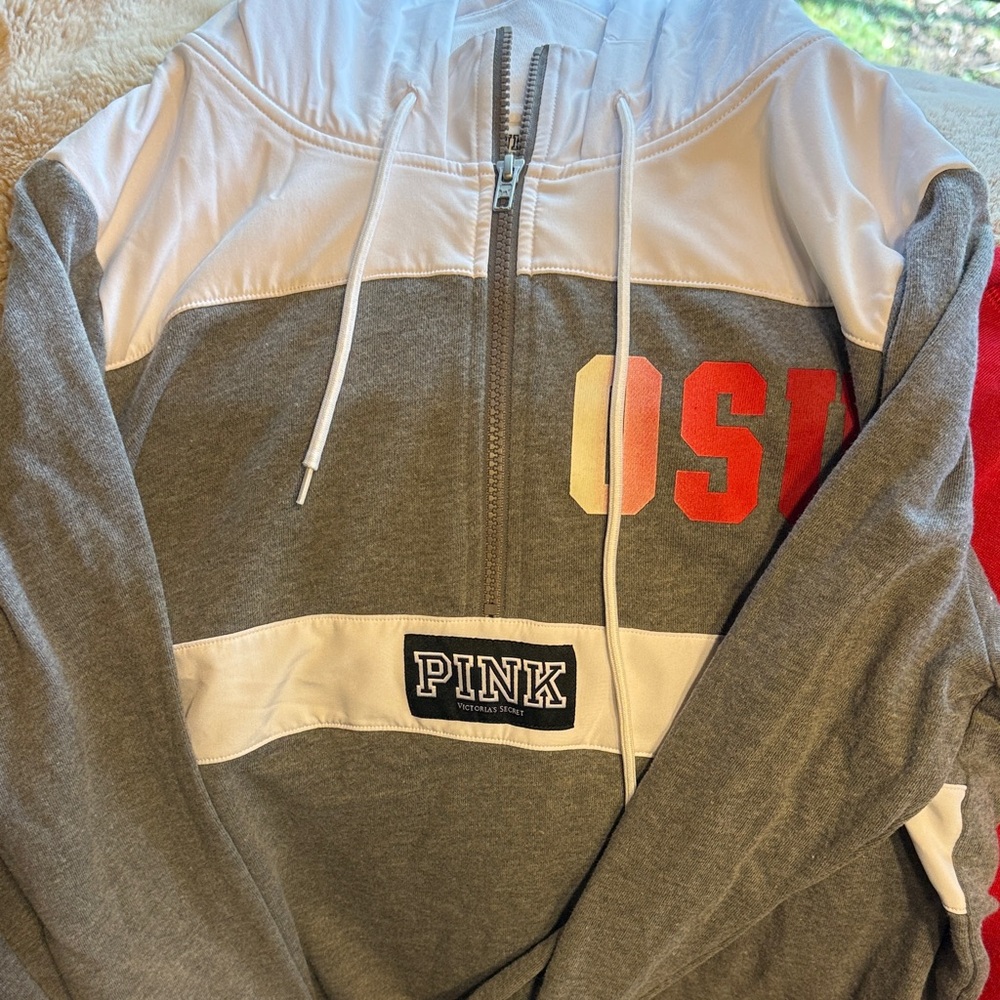 PINK Victoria's Secret White Hoodie & Bonus Sweatshirt
